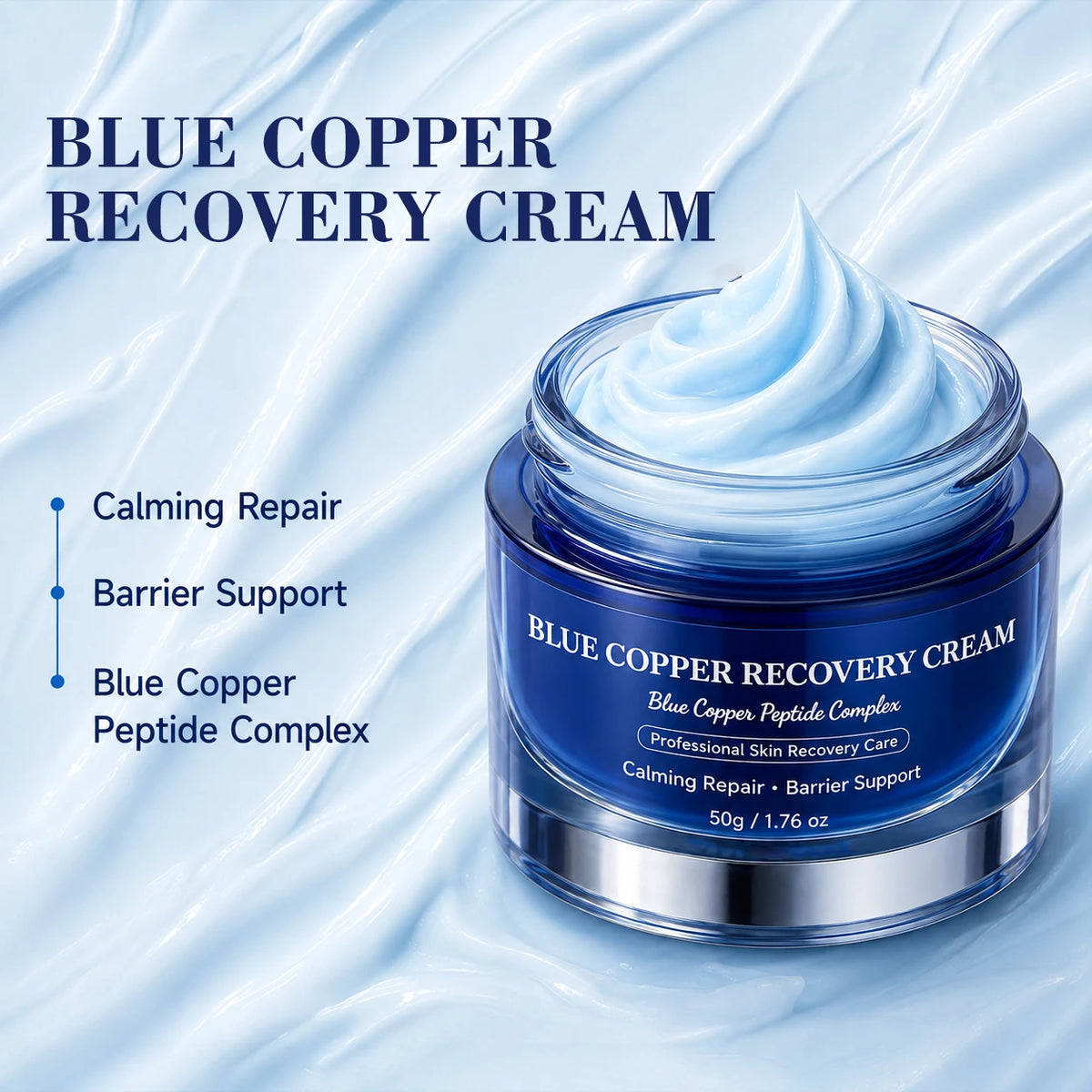 Blue Peptide Skincare Set Skin Barrier Care Facial Kit Hydrating Soothing Serum Calming Mist Toner Moisturizing Face Cream
