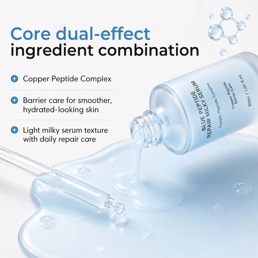 Blue Peptide Skincare Set Skin Barrier Care Facial Kit Hydrating Soothing Serum Calming Mist Toner Moisturizing Face Cream