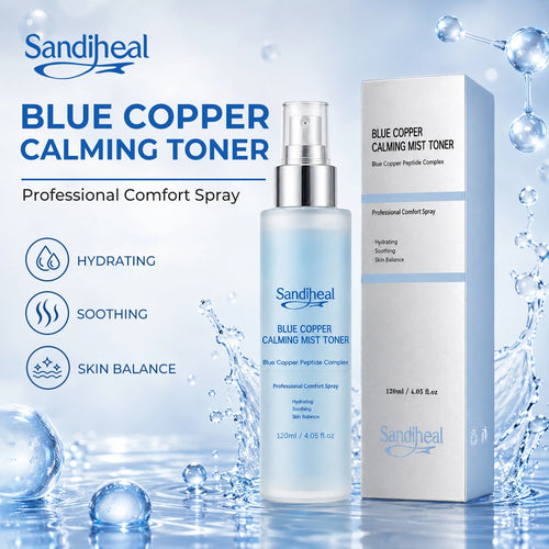 Blue Peptide Skincare Set Skin Barrier Care Facial Kit Hydrating Soothing Serum Calming Mist Toner Moisturizing Face Cream