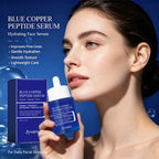 Blue Copper Peptide Serum Minimizes Pores Deep Hydration Brightening Dull Skin Firming Lifting Smooth Facial Repair Essence