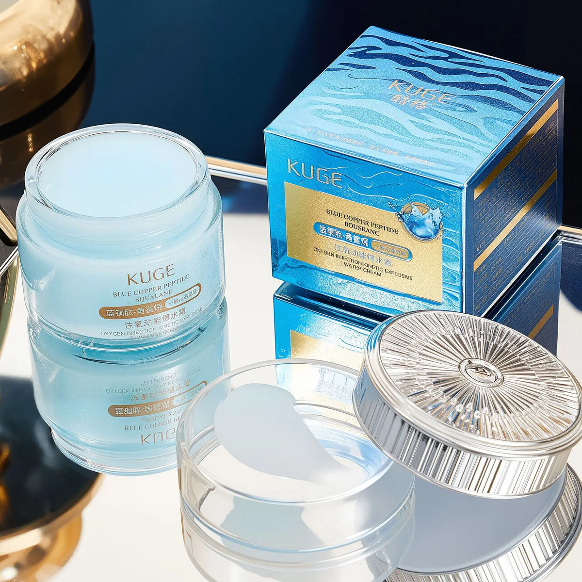 Blue Copper Peptide Collagen Firming Anti Wrinkle Face Cream Anti Aging, Repair, and Firming Daily e Moisturizing Brighten Cream