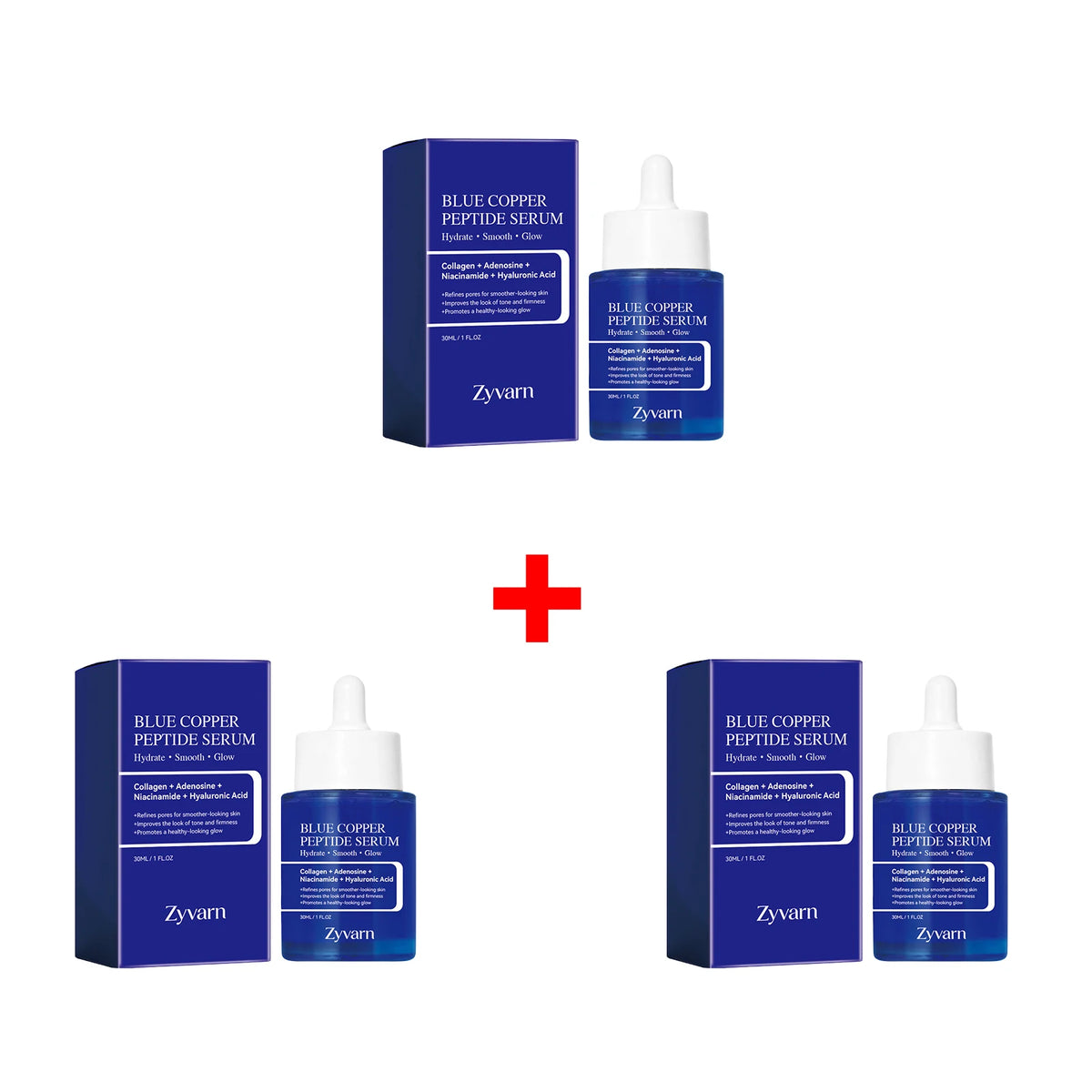 Blue Copper Peptide Serum Minimizes Pores Deep Hydration Brightening Dull Skin Firming Lifting Smooth Facial Repair Essence
