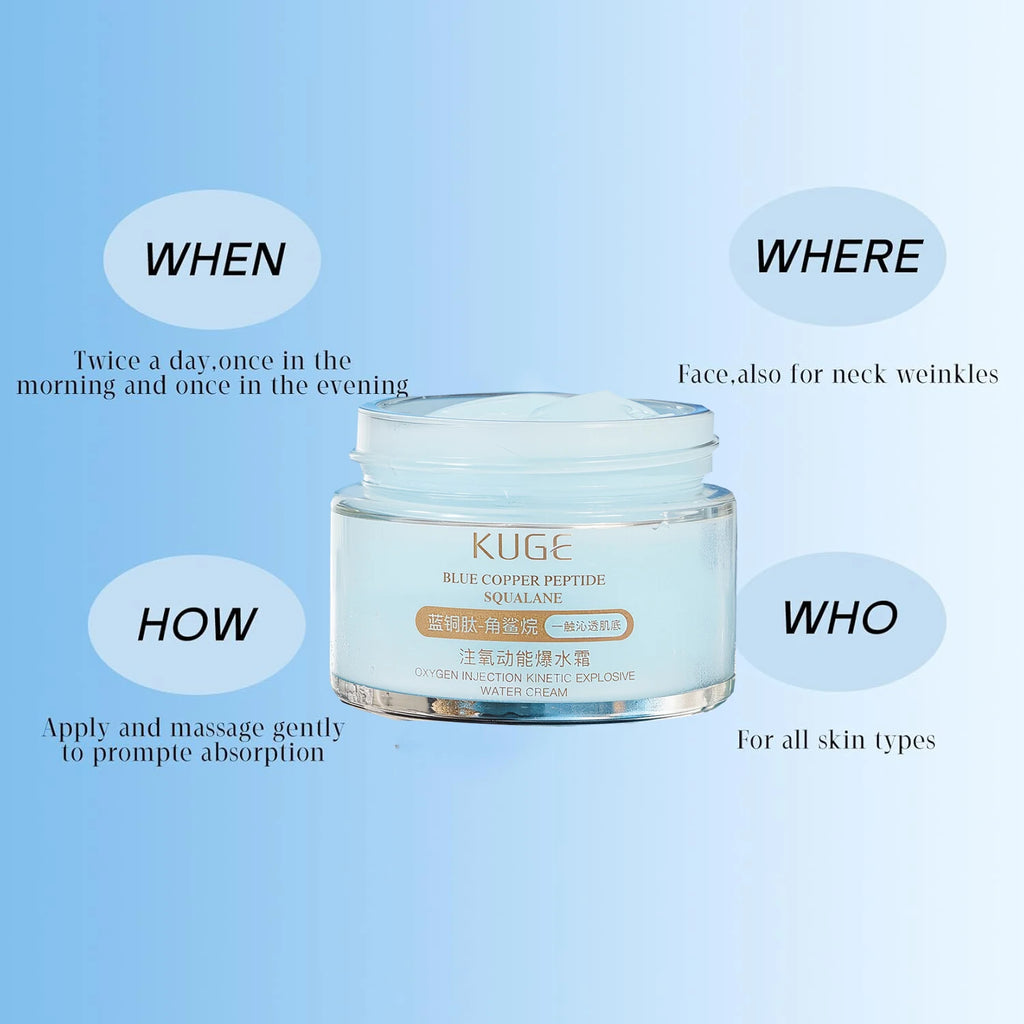 Blue Copper Peptide Collagen Firming Anti Wrinkle Face Cream Anti Aging, Repair, and Firming Daily e Moisturizing Brighten Cream