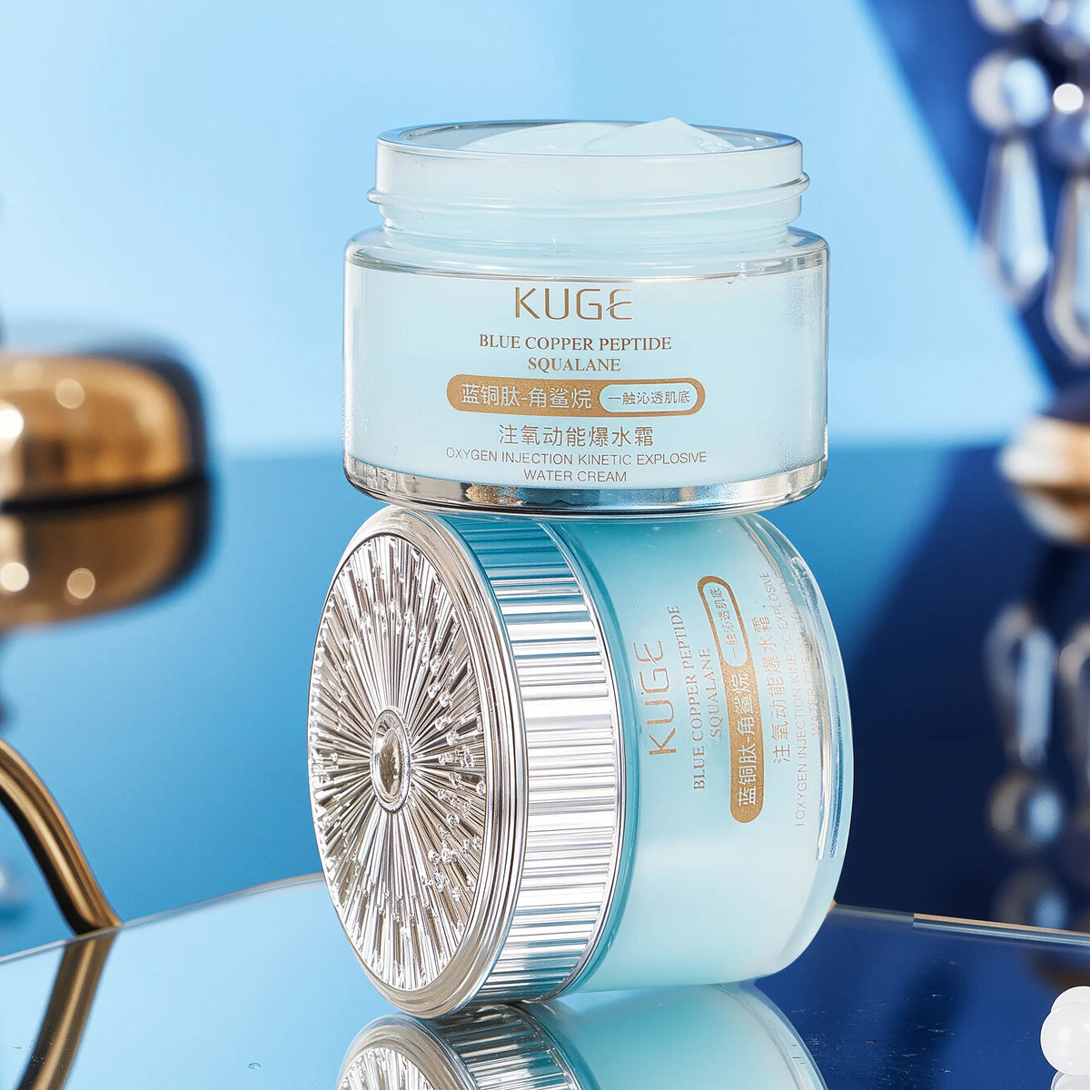 Blue Copper Peptide Collagen Firming Anti Wrinkle Face Cream Anti Aging, Repair, and Firming Daily e Moisturizing Brighten Cream