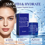 Blue Copper Peptide Serum Minimizes Pores Deep Hydration Brightening Dull Skin Firming Lifting Smooth Facial Repair Essence
